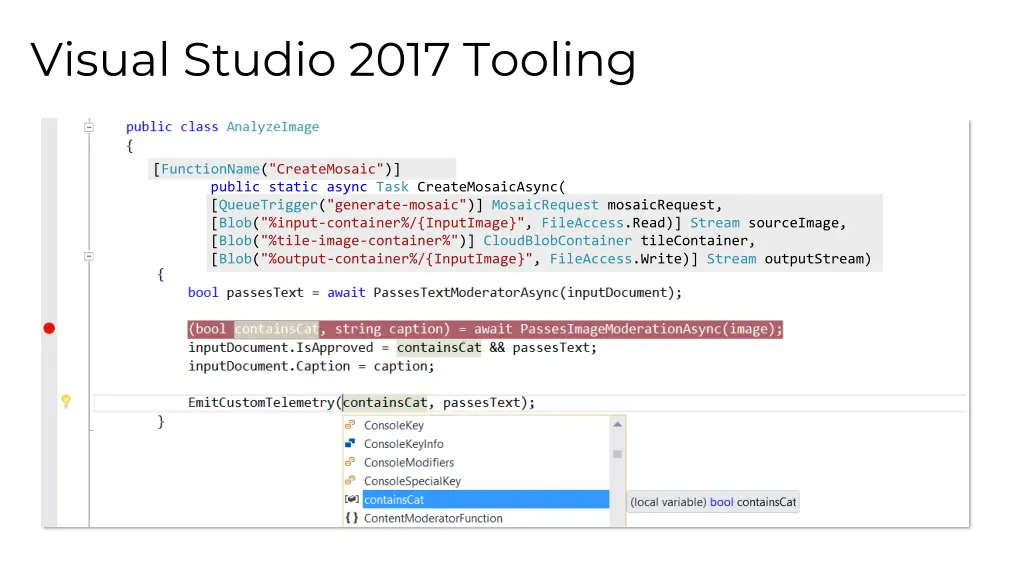visual studio 2017 tooling