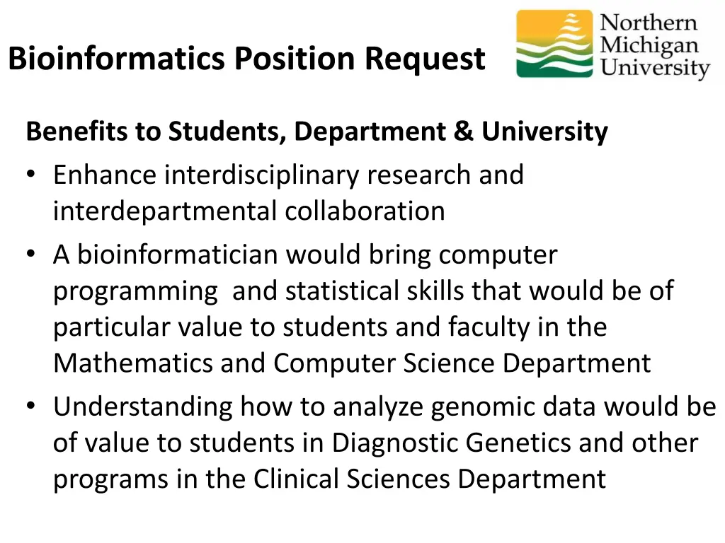 bioinformatics position request 2
