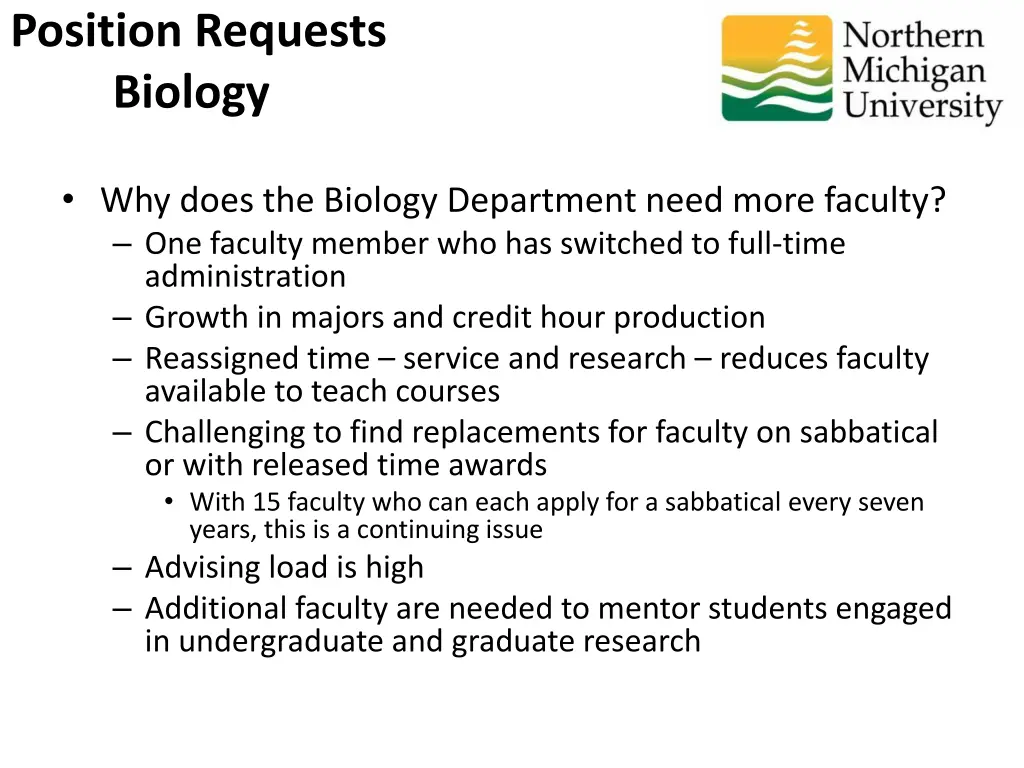 position requests biology 2