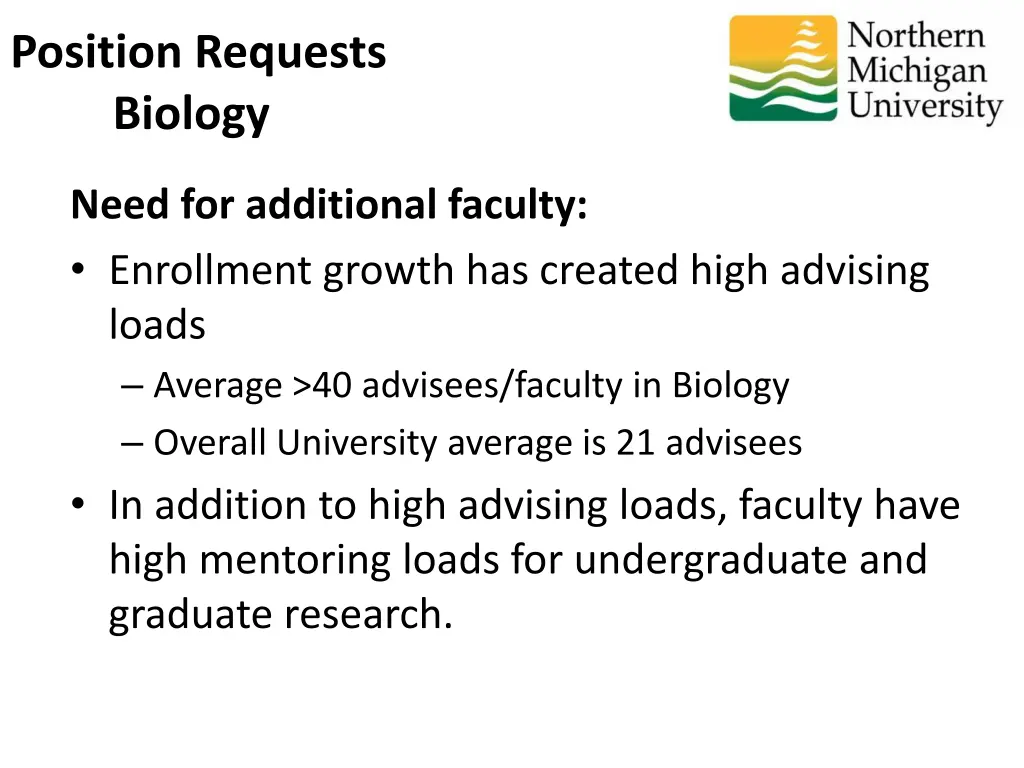 position requests biology 4