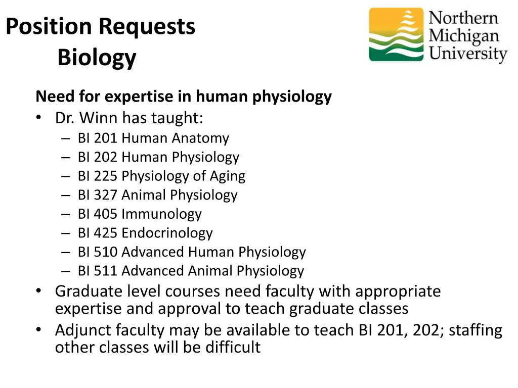 position requests biology 5