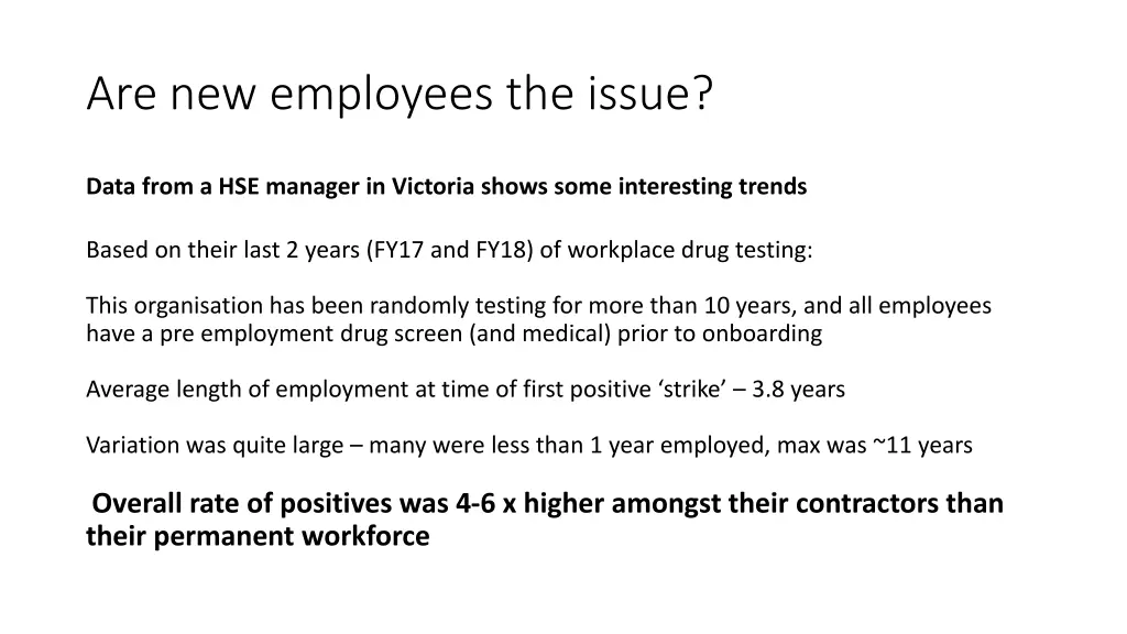 are new employees the issue