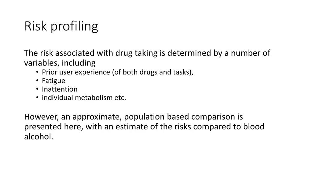 risk profiling