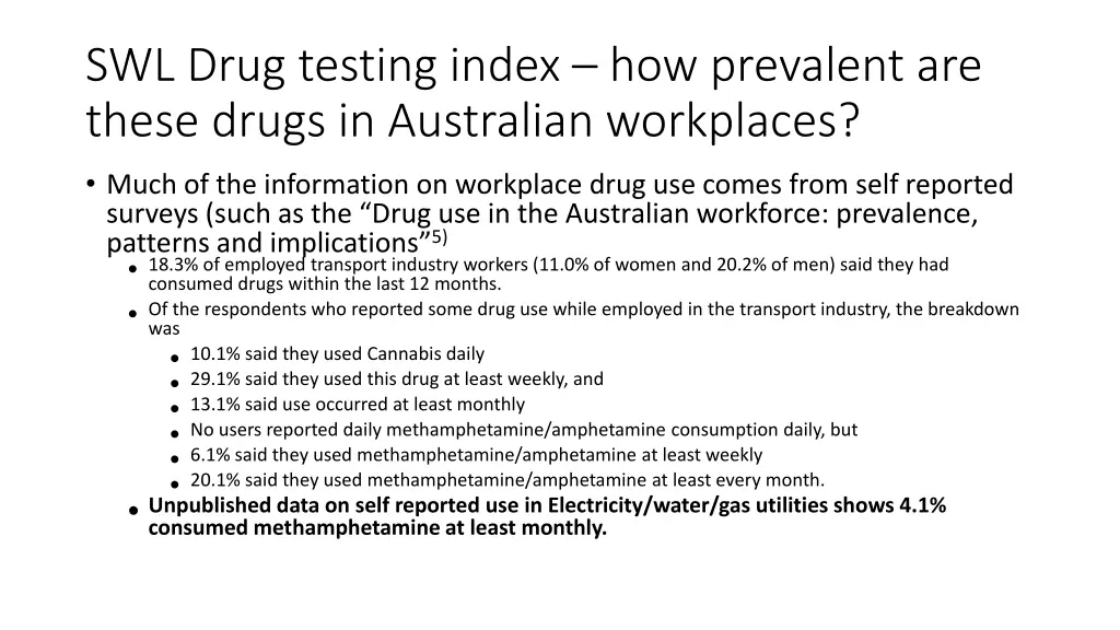 swl drug testing index how prevalent are these