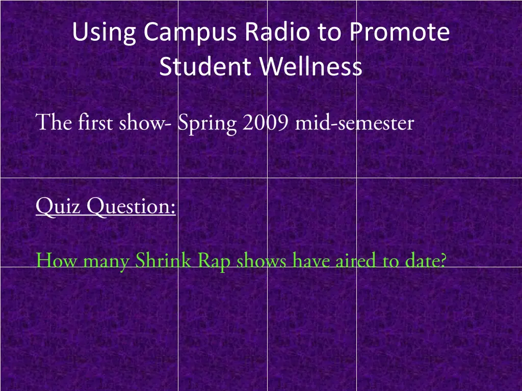 using campus radio to promote student wellness 13