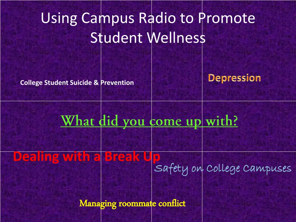 using campus radio to promote student wellness 19