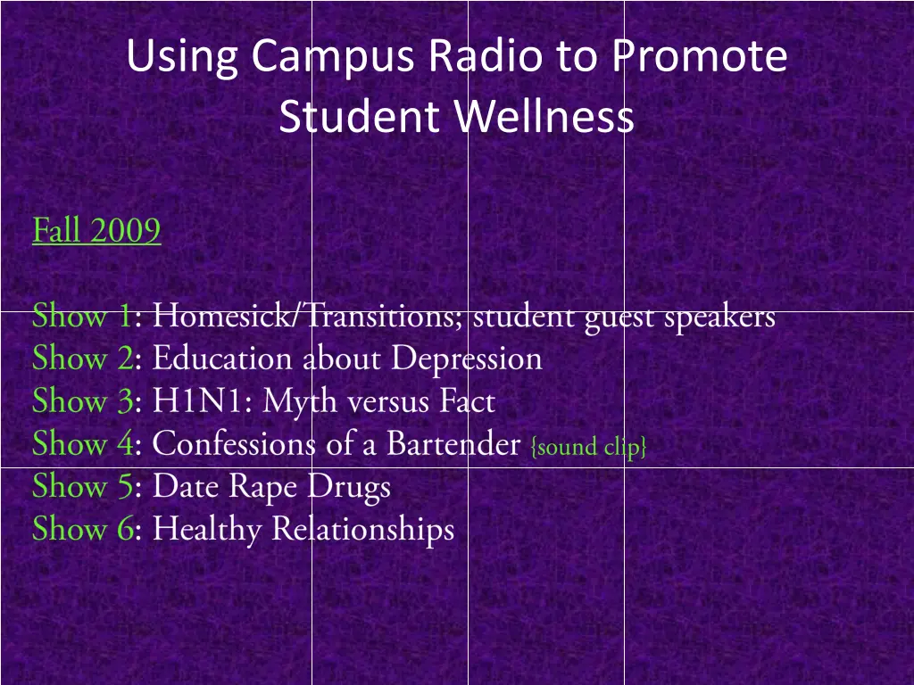 using campus radio to promote student wellness 24