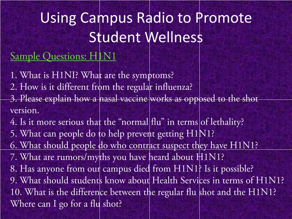 using campus radio to promote student wellness 25