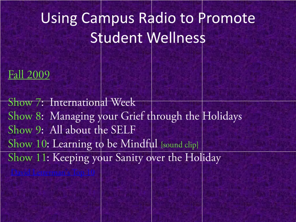 using campus radio to promote student wellness 26