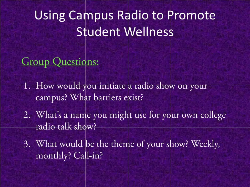 using campus radio to promote student wellness 31