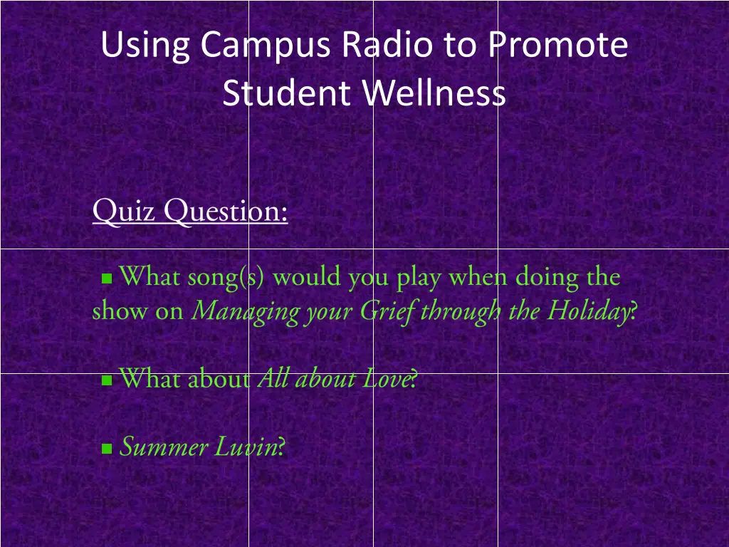 using campus radio to promote student wellness 38