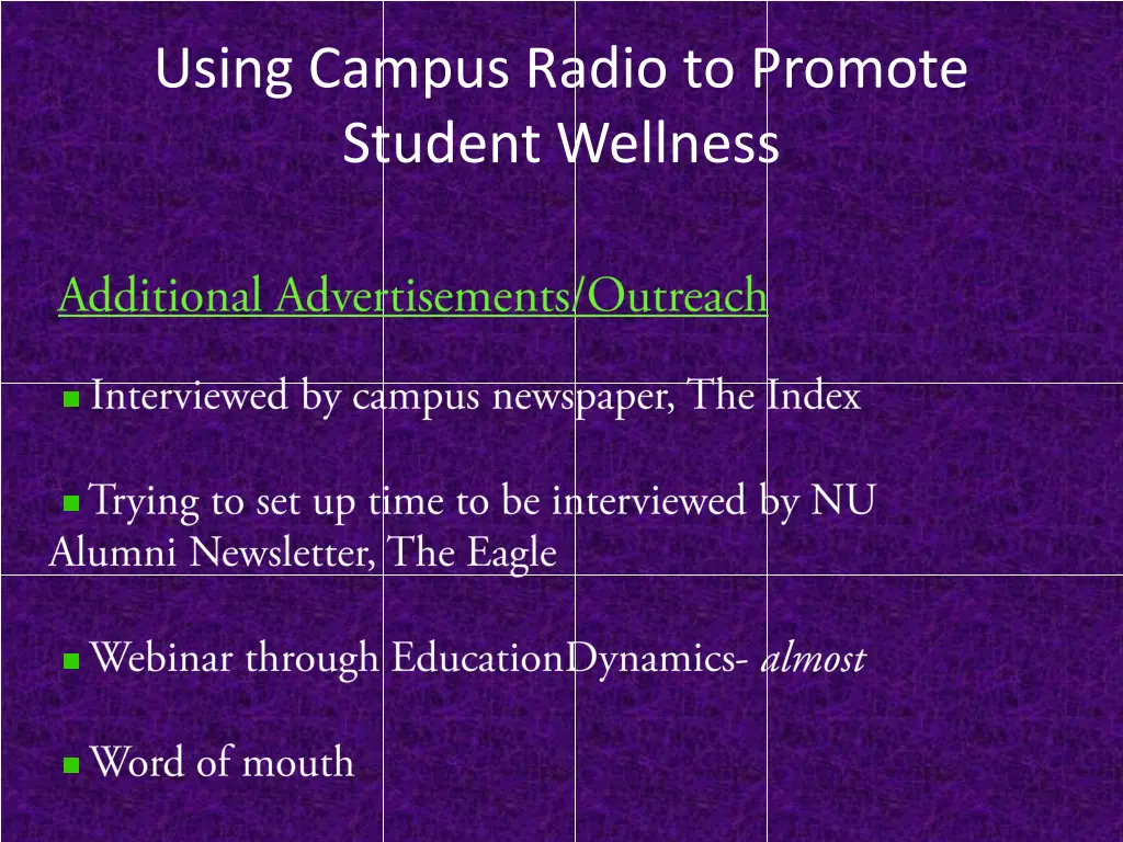using campus radio to promote student wellness 40
