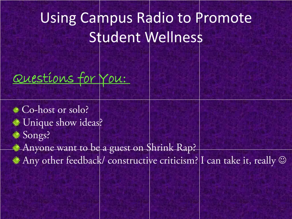 using campus radio to promote student wellness 44