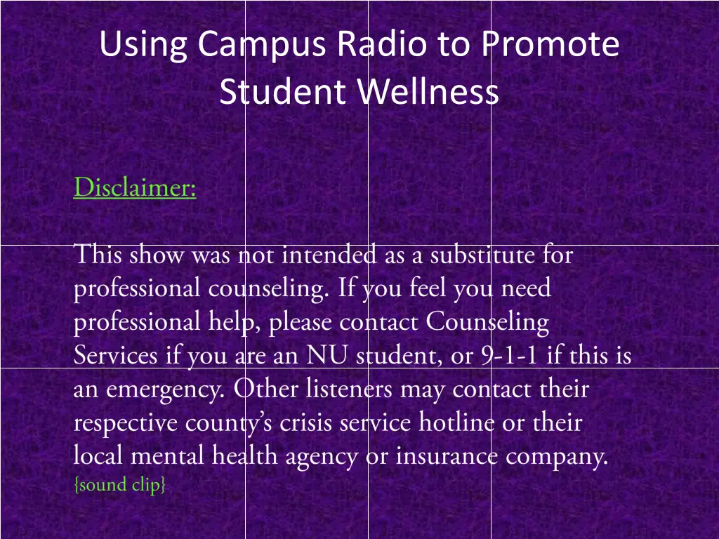 using campus radio to promote student wellness 6