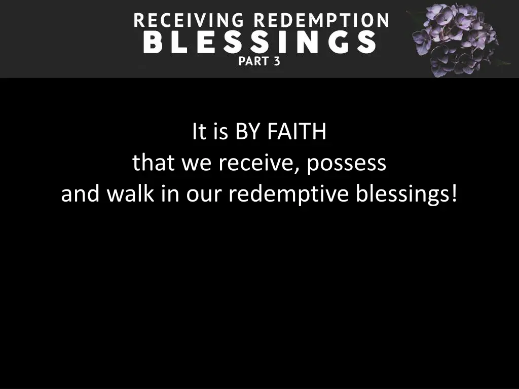 it is by faith that we receive possess and walk