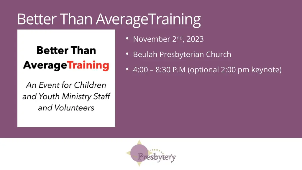better than averagetraining