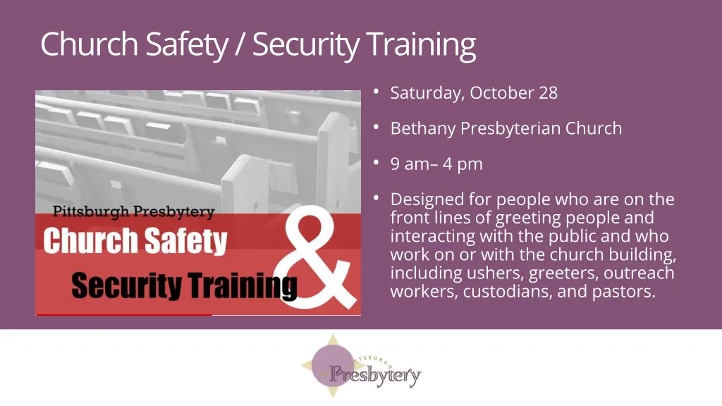 church safety security training