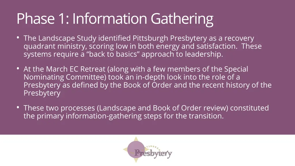 phase 1 information gathering the landscape study