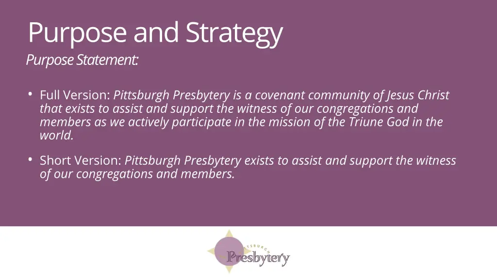 purpose and strategy purpose statement