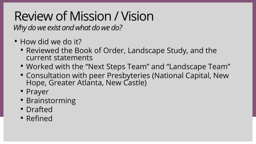 review of mission vision why do we exist and what 1