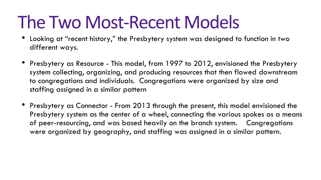 the two most recent models looking at recent