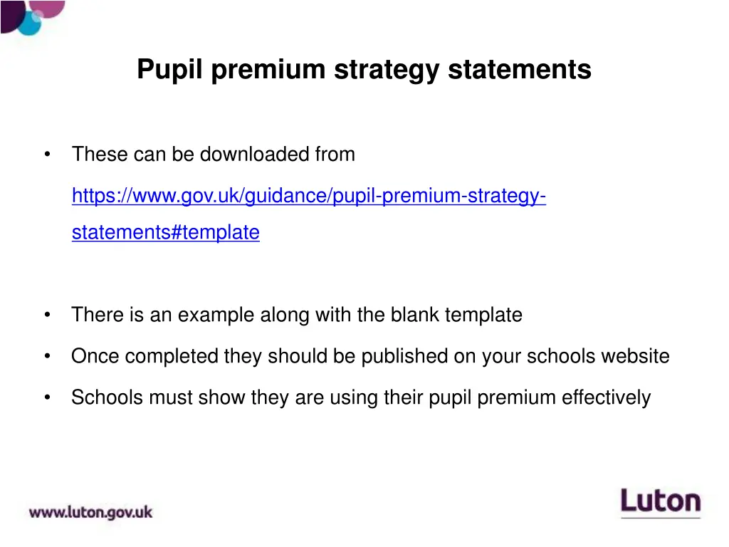 pupil premium strategy statements