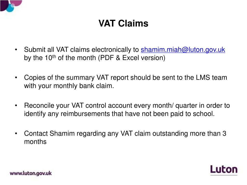 vat claims