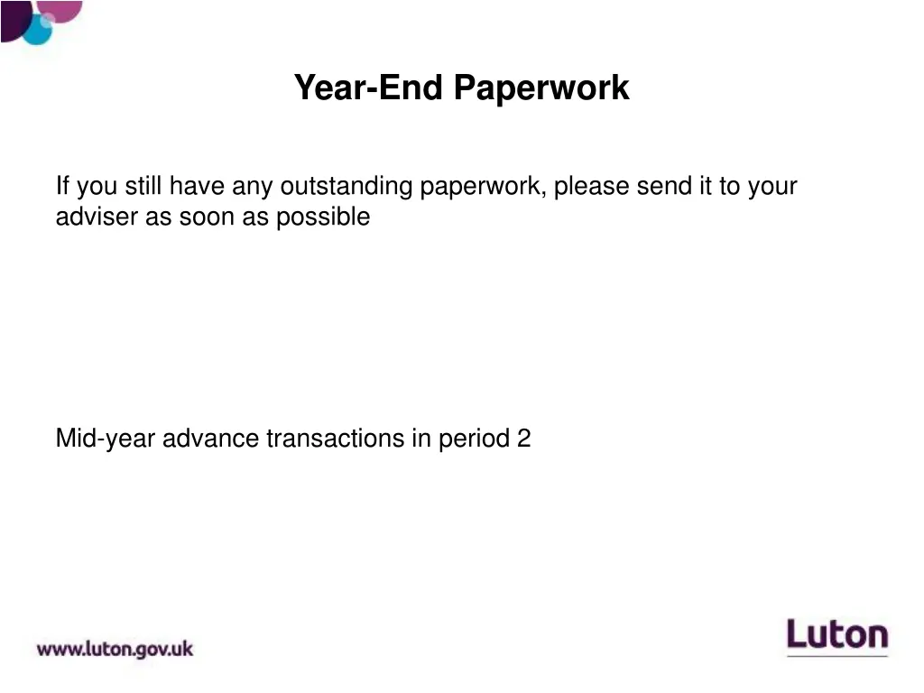 year end paperwork
