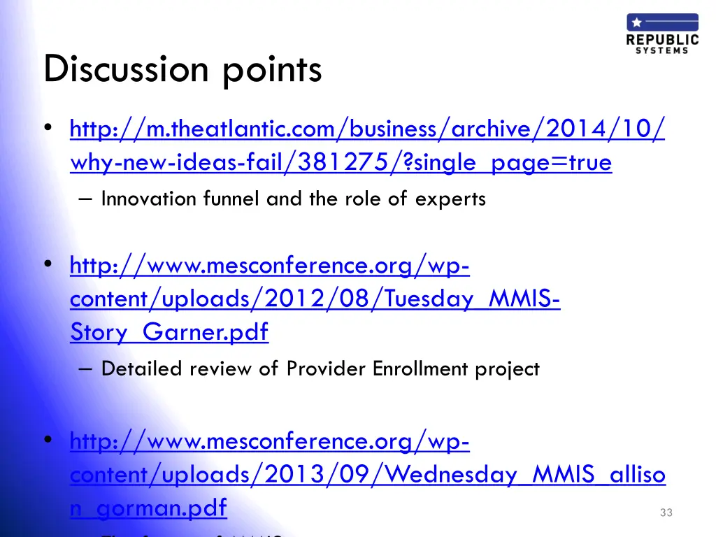 discussion points
