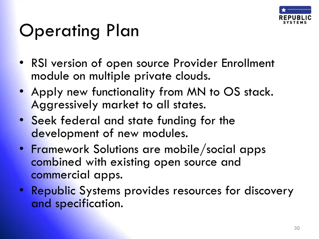 operating plan