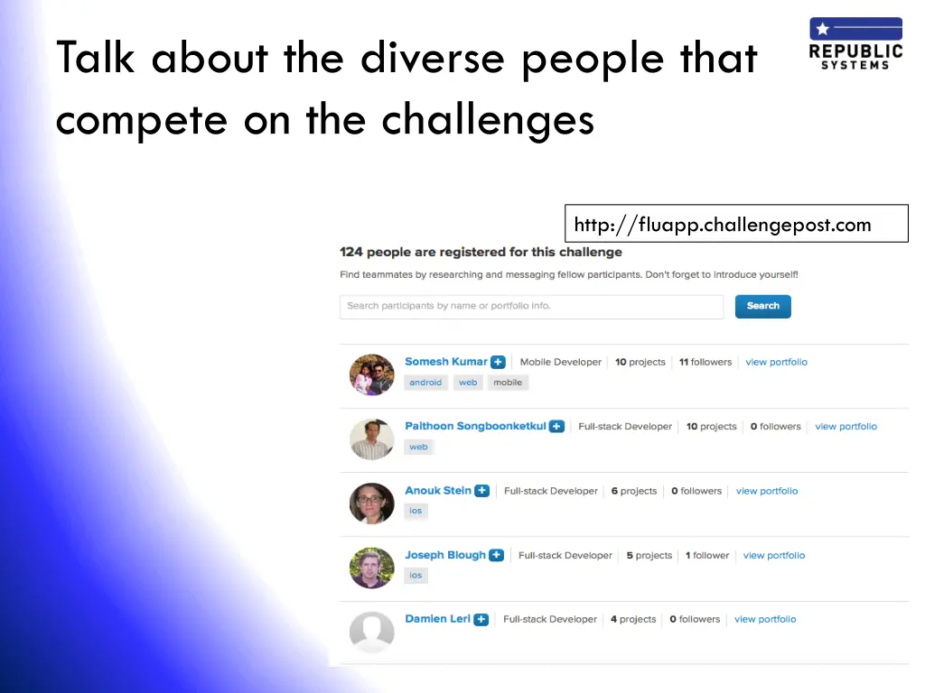 talk about the diverse people that compete