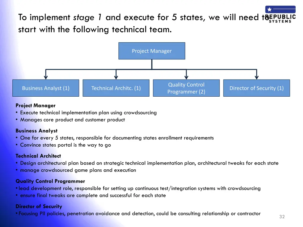 to implement stage 1 and execute for 5 states