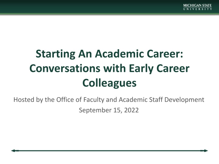 starting an academic career conversations with