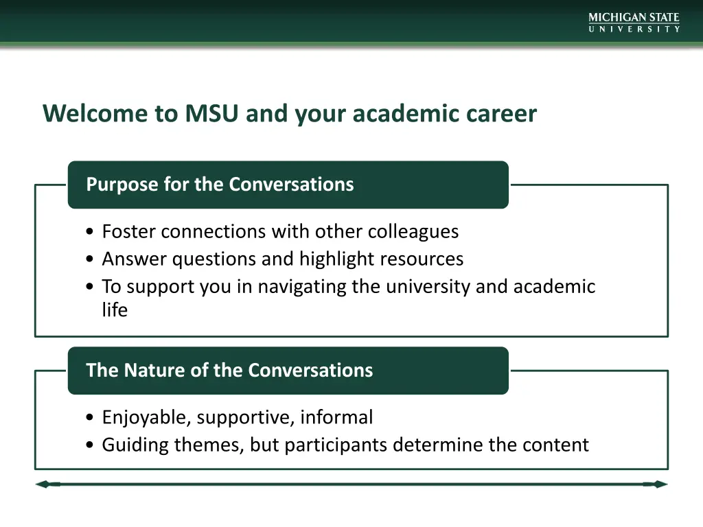 welcome to msu and your academic career
