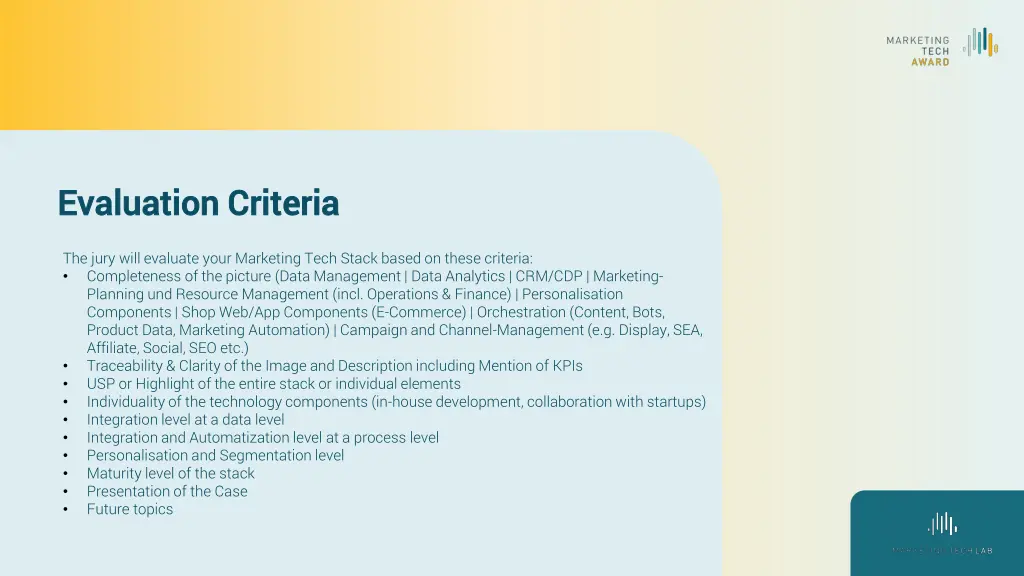 evaluation criteria evaluation criteria