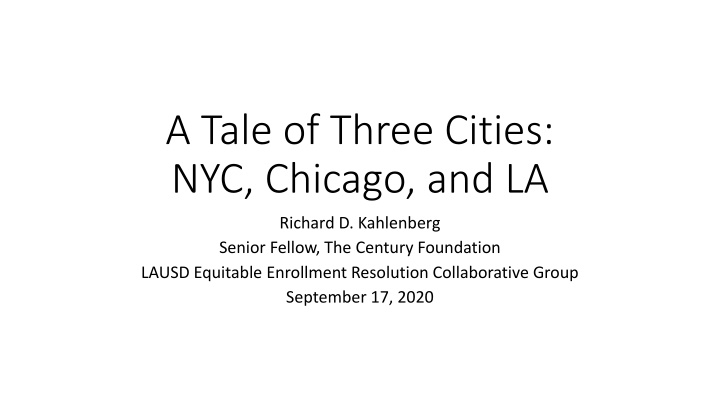 a tale of three cities nyc chicago and la