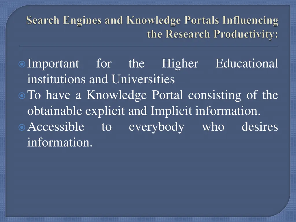 important institutions and universities to have