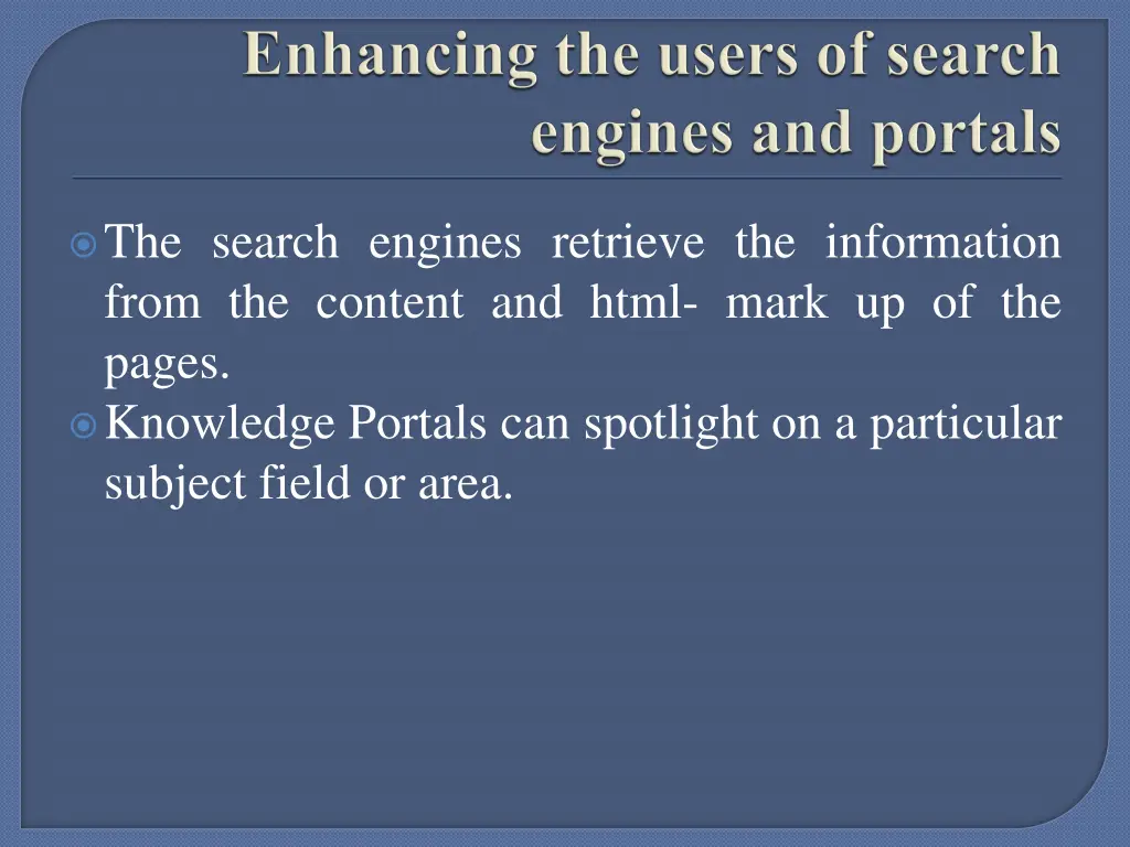 the search engines retrieve the information from