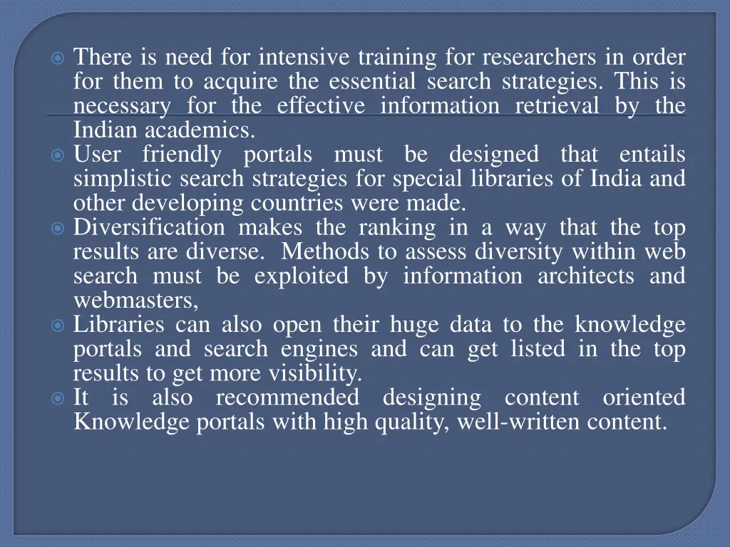 there is need for intensive training