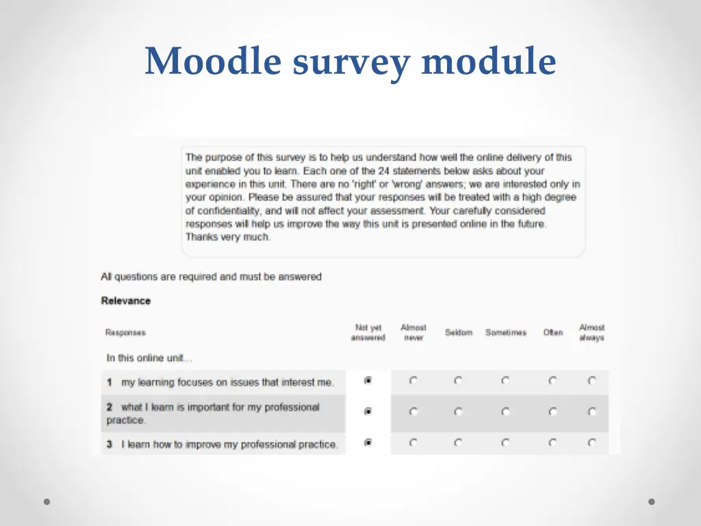 moodle survey module