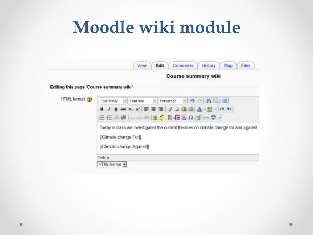 moodle wiki module