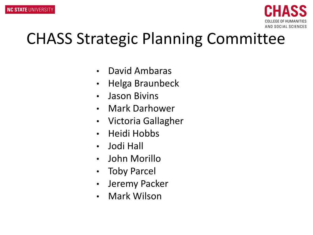 chass strategic planning committee