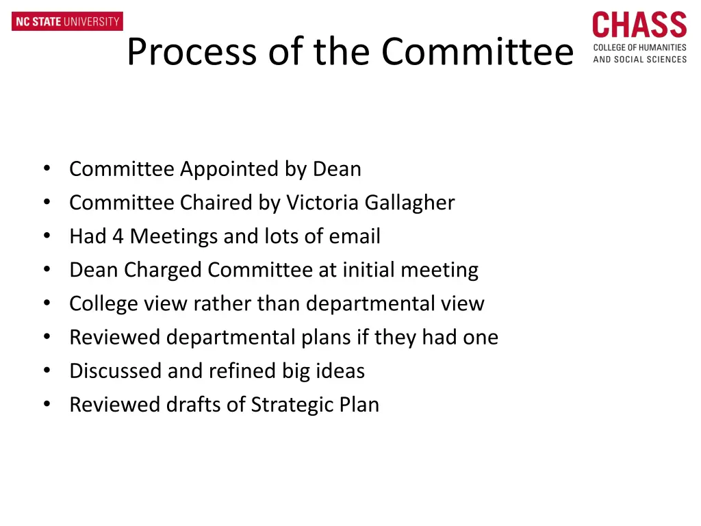 process of the committee
