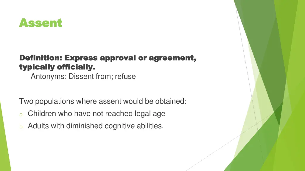 assent assent