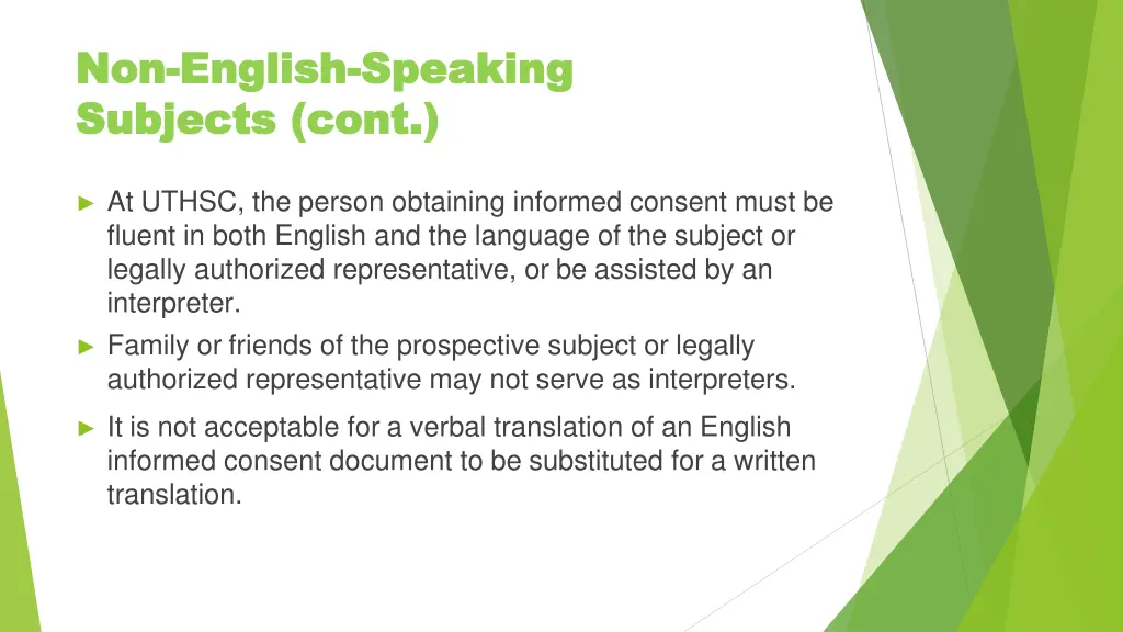 non non english english speaking subjects