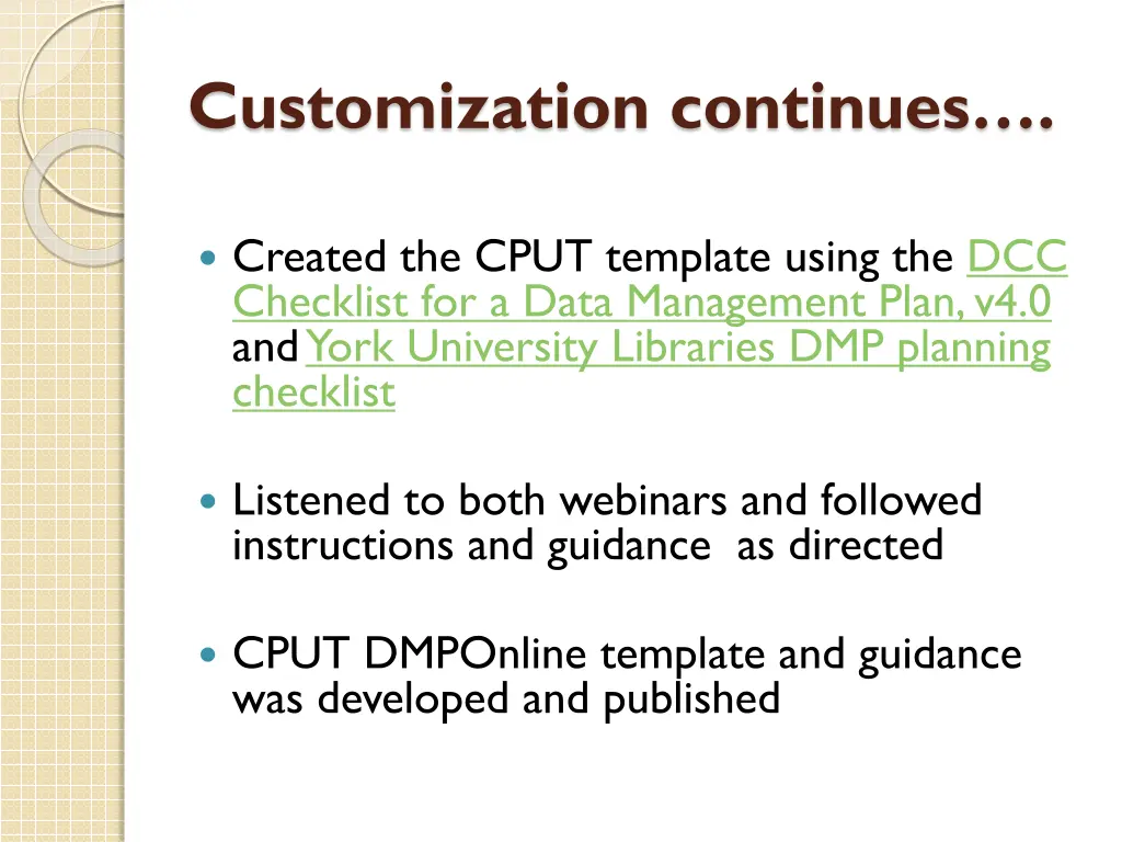 customization continues