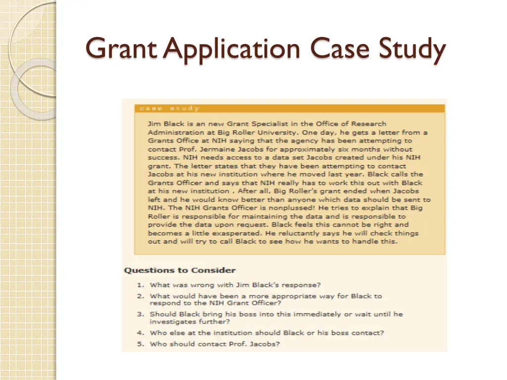 grant application case study