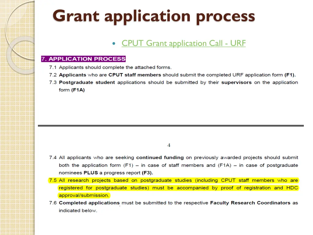 grant application process