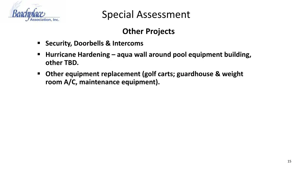 special assessment 14