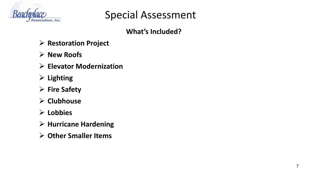 special assessment 6